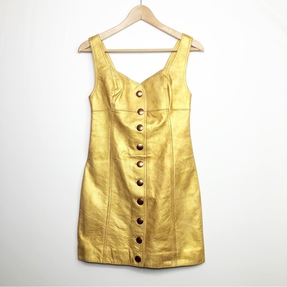 Free People Goldie, leather bronze, mini dress - Picture 14 of 15